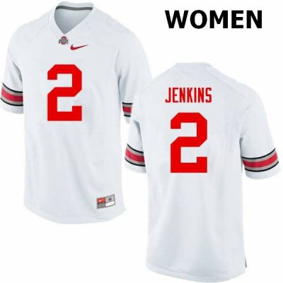 Women's Ohio State Buckeyes #2 Malcolm Jenkins White Nike NCAA College Football Jersey Original FBX3044VF